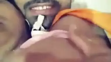 Indian uncovers her full XXX tits for sex partner who touches them