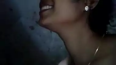 Newly married cute girl sucking husband dick in bathroom