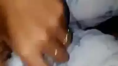 Indian girl slowly touches her small boobies and exposes hairy XXX pussy