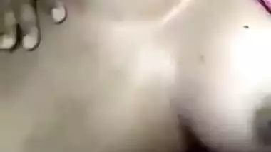 Young Desi model exposes boobies and hair on pubis in solo sex show