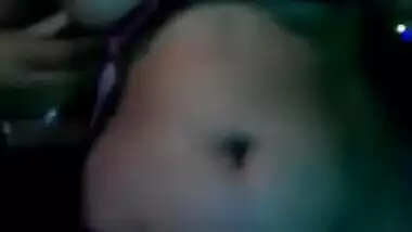 Amateur Dehati girl shows her juicy XXX melons and hairy Desi pussy