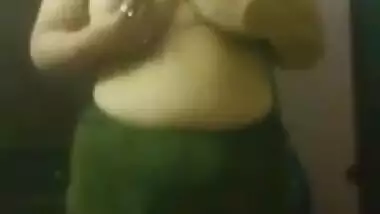 Desi beauty with hairy XXX cunt takes her sex tits to light too