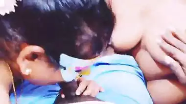 Indian threesom blowjob. Aunty, wife and husband. Telugu dirty talks.