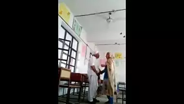 Classroom sex of a hot teacher and her student’s dad