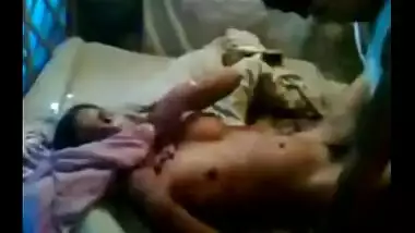 Sexy video com of a horny teen having fun with her lover in his house