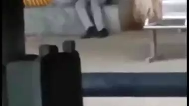 Marvelous aunty sucking dick outdoor at station caught on XXX Desi mms