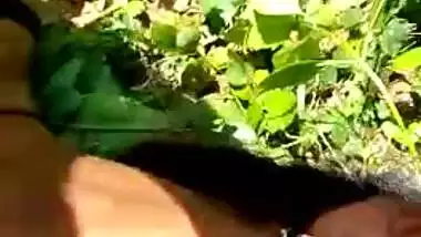 Desi allows XXX boy to nail her unshaved pussy for MMS porn in nature