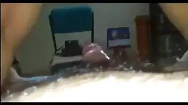 Very pretty Indian temptress makes XXX undercover lover cum in a condom