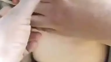 Village girl in ladder showing round boobs and fat pussy