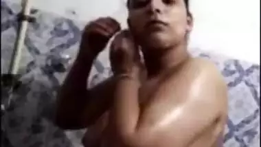 There is a camera still the naked Indian wife isn't confused