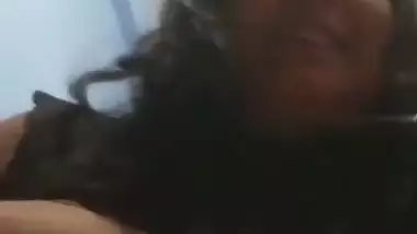 Round boobs girlfriend riding dick of boyfriend